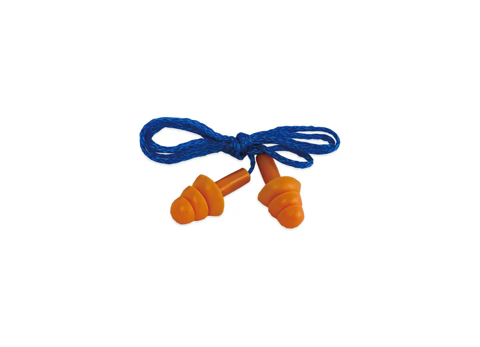 NBS3103TL Triple-Flange Corded Silicone Earplugs Hearing Protection