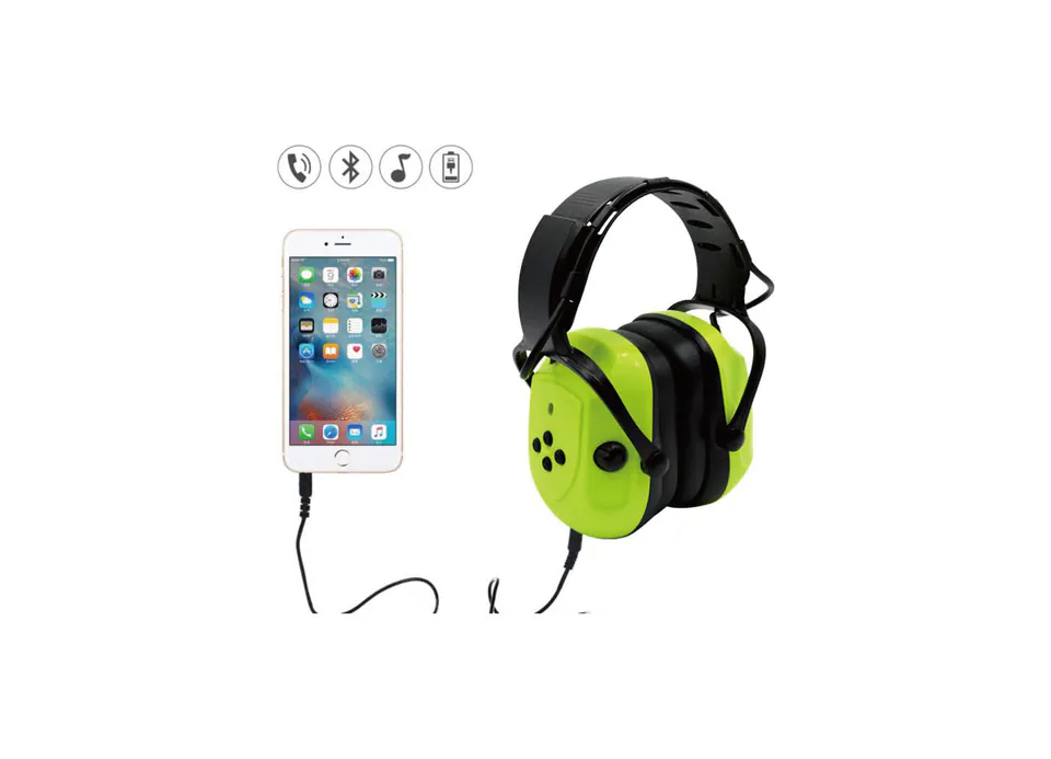 NBS3206 Basic Headband Safety Earmuffs Fluorescent Green Hearing Protection