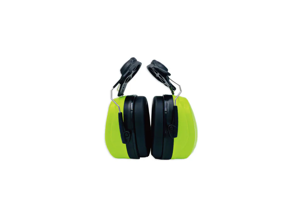 NBS32E09 Helmet Mounted Safety Earmuffs Fluorescent Green Hearing Protection