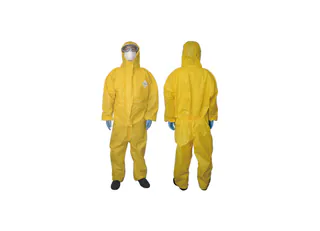NBS4111OF White PE+PP Protective Coverall with Boot Covers