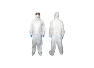 NBS4301TWP White Reinforced Protective Coverall with Window