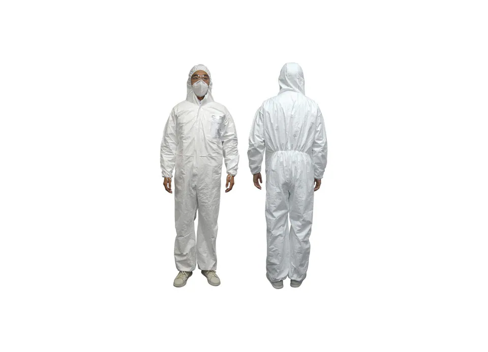NBS4402TWP Window Reinforced Double Flap Double Zipper Chemical Protective Coverall Protective Clothing
